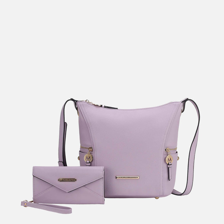 Taupe MKF Collection By Mia K Lux Shoulder Bag And Set