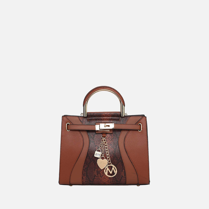 Snake Black MKF Collection By Mia K Cassia Snake Embossed Satchel Bag