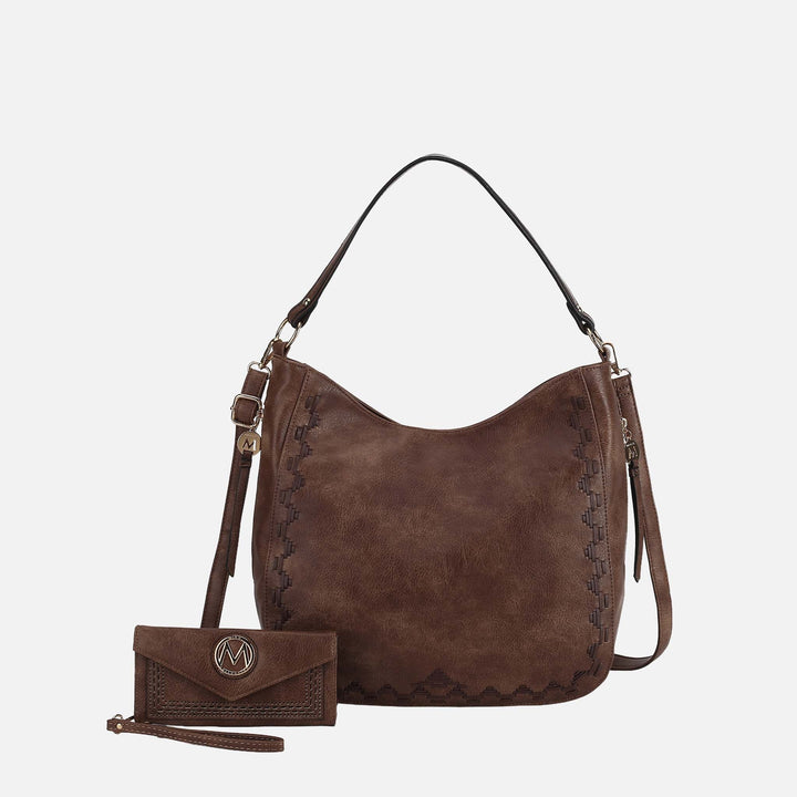 Denim Blue MKF Collection By Mia K Lucille 2Pcs Shoulder And Wallet