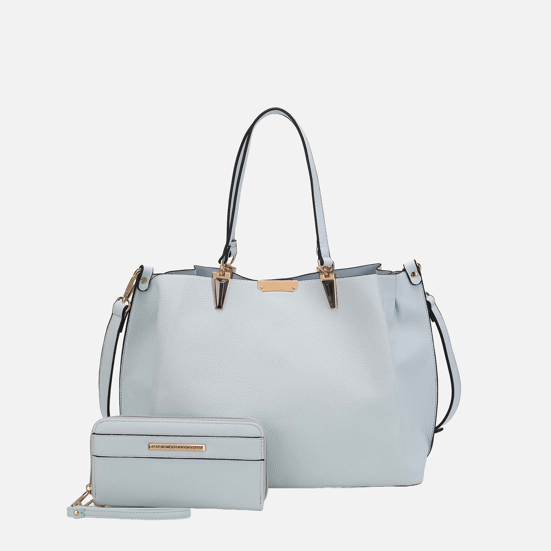Pewter MKF Collection By Mia K Kane Shoulder Bag And Set