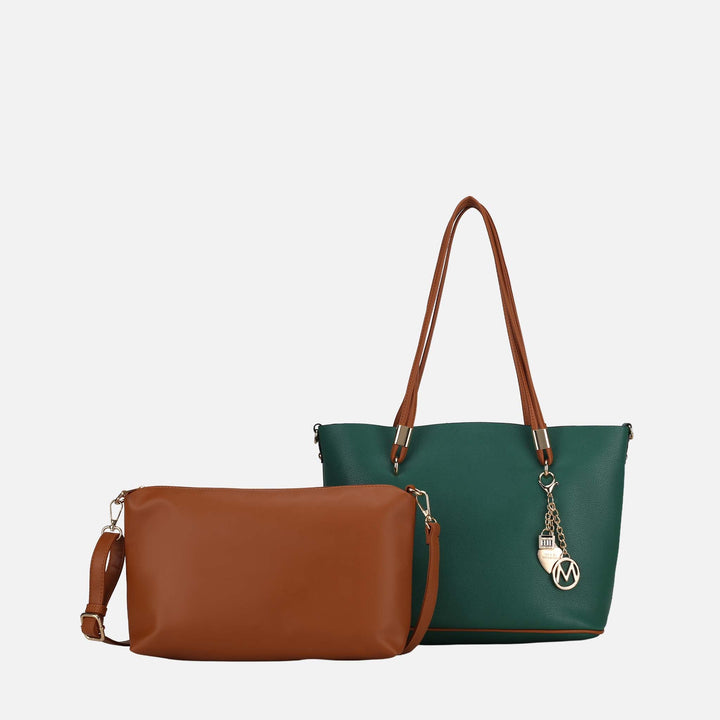 MKF Collection By Mia K Malay Tote Bag And Cosmetic Pouch Set