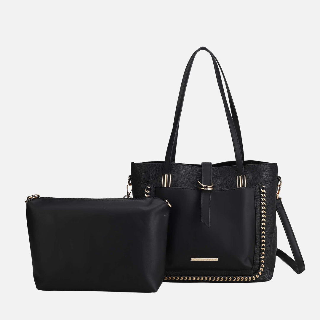 Light Grey MKF Collection By Mia K Raya Shoulder Bag And Set