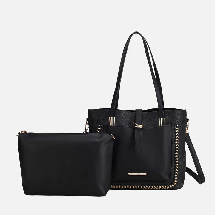 Light Grey MKF Collection By Mia K Raya Shoulder Bag And Set