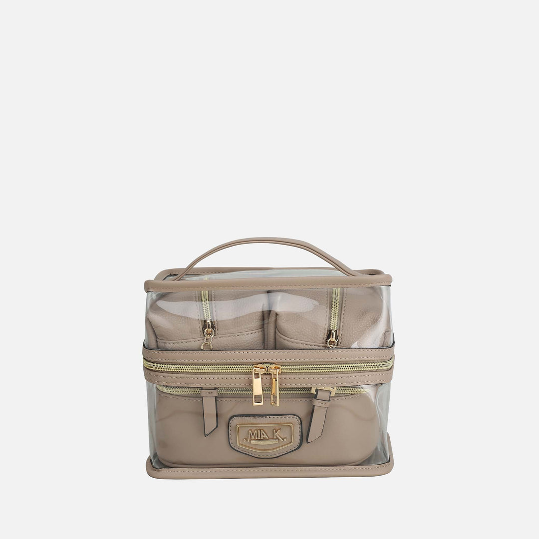 Grey MKF Collection By Mia K Emma Cosmetic Case And Set