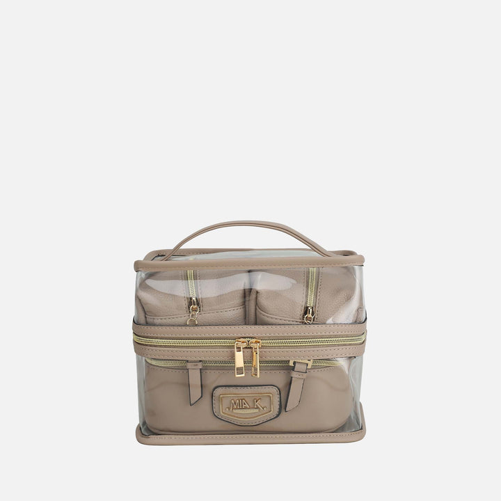 Grey MKF Collection By Mia K Emma Cosmetic Case And Set