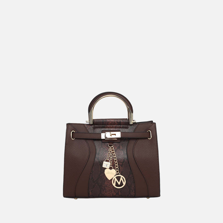 Snake Light Gray MKF Collection By Mia K Cassia Snake Embossed Satchel Bag