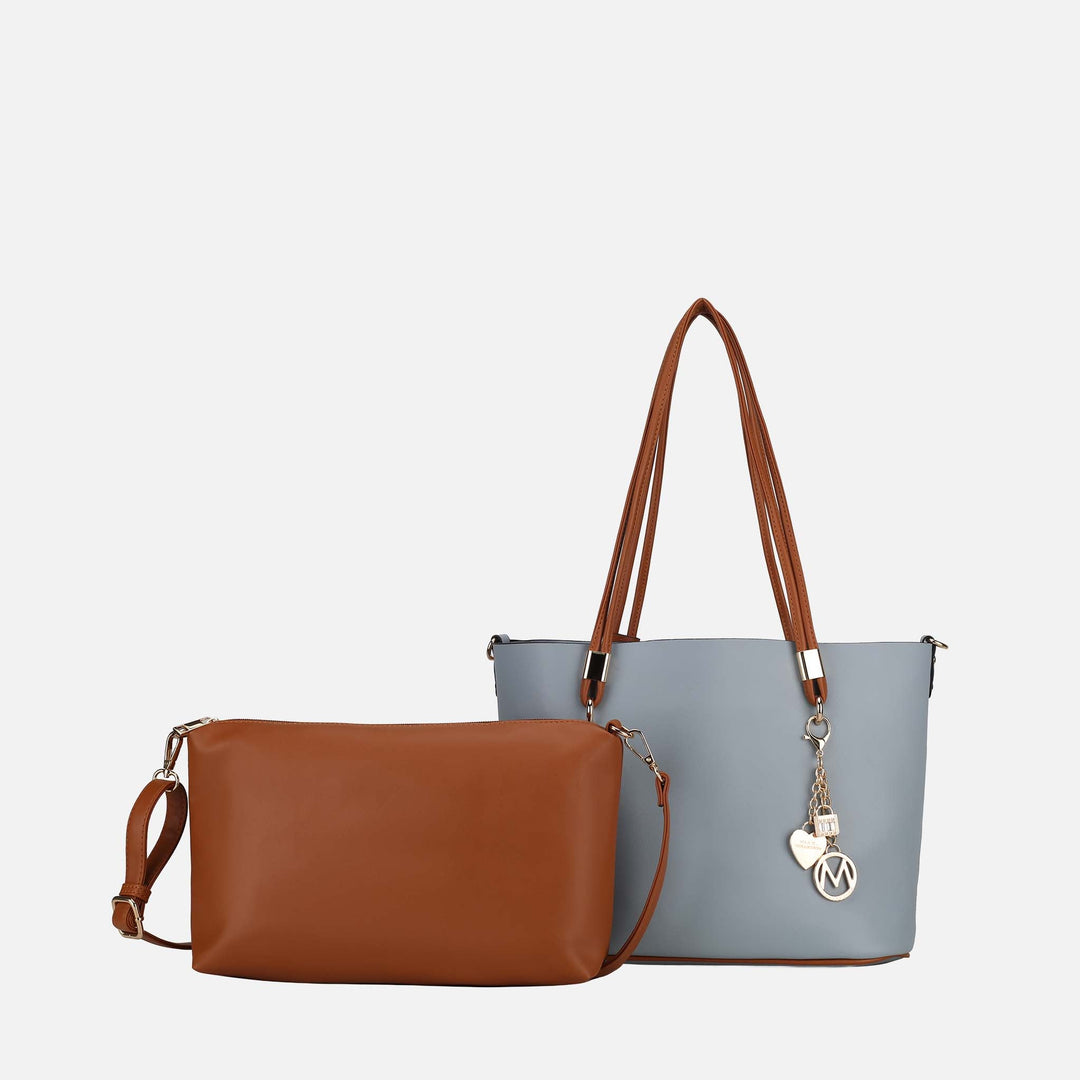 Red MKF Collection By Mia K Malay Tote Bag And Cosmetic Pouch Set