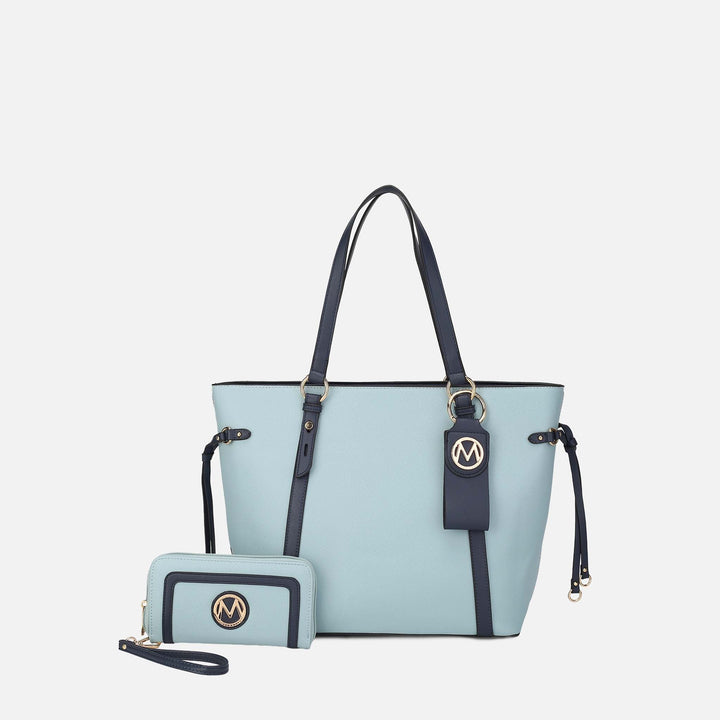 Denim Blue MKF Collection By Mia K Kioea Tote Bag And Set