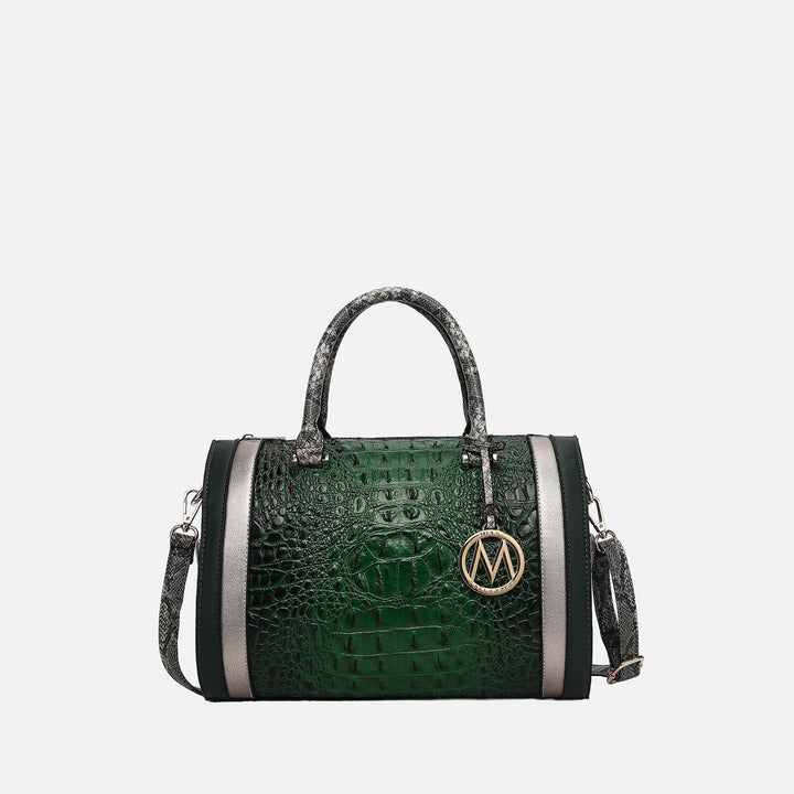 Croco Light Grey MKF Collection By Mia K Eleanor Embossed Shoulder Bag