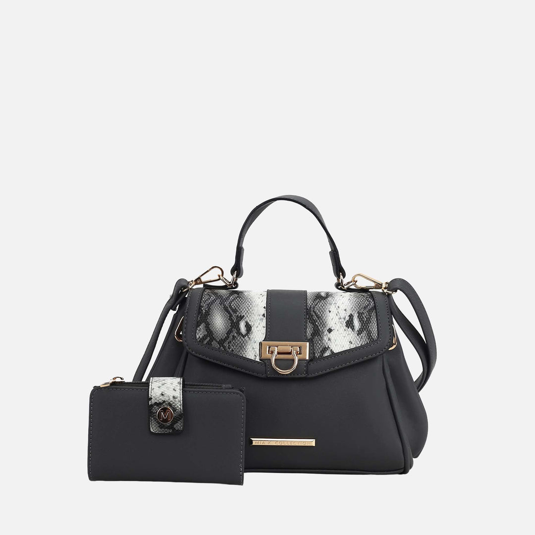 Wine MKF Collection By Mia K Geny Shoulder Bag And Set