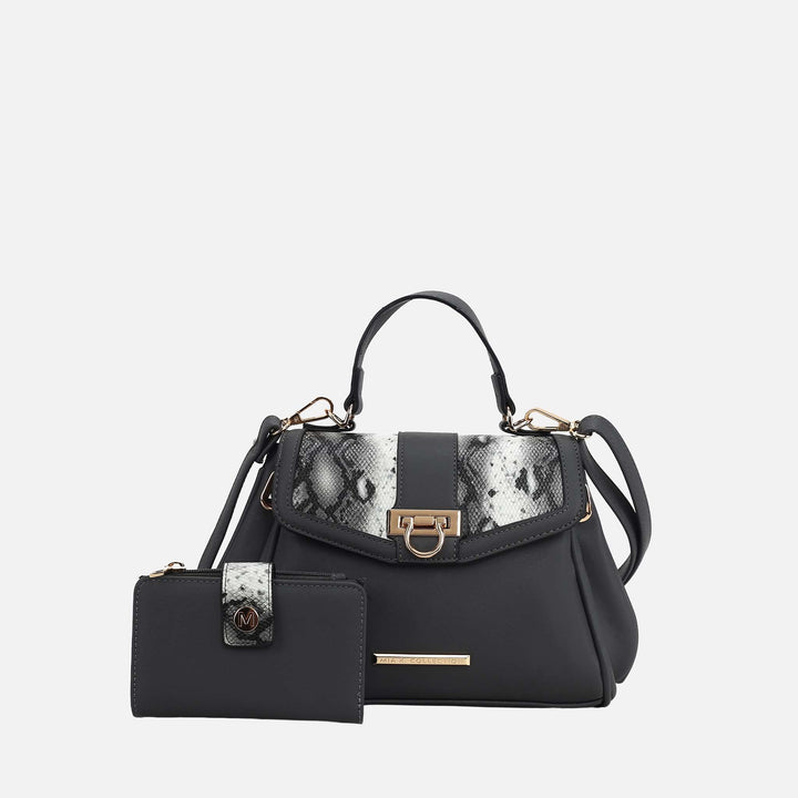 Wine MKF Collection By Mia K Geny Shoulder Bag And Set