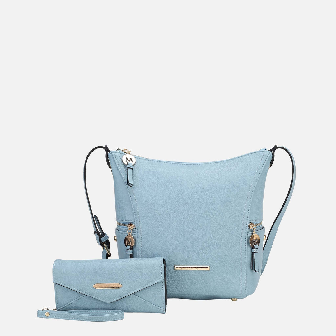Light Grey MKF Collection By Mia K Lux Shoulder Bag And Set