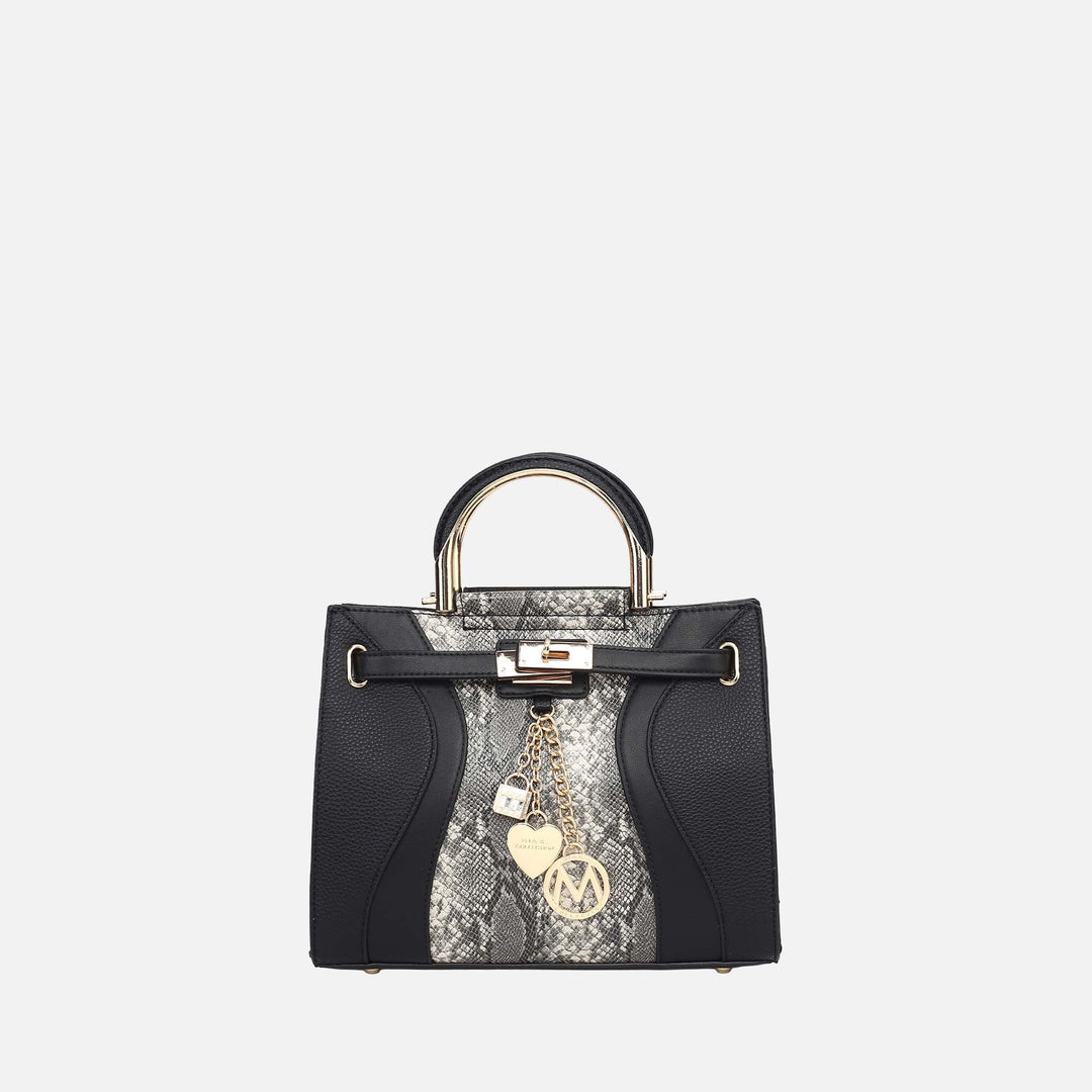 MKF Collection By Mia K Cassia Snake Embossed Satchel Bag