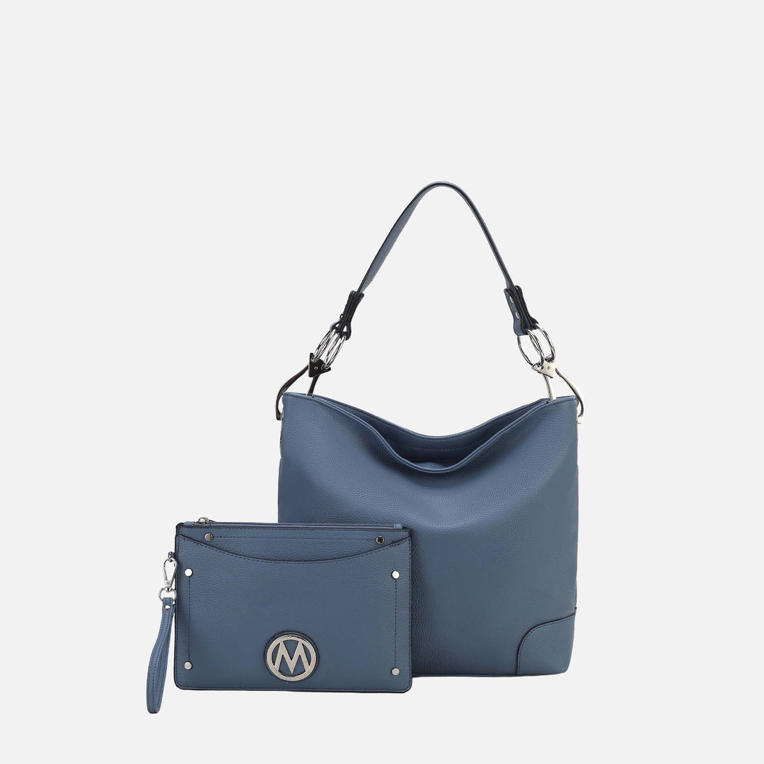 Khaki MKF Collection By Mia K Viviana Hobo Bag And Wristlet Set