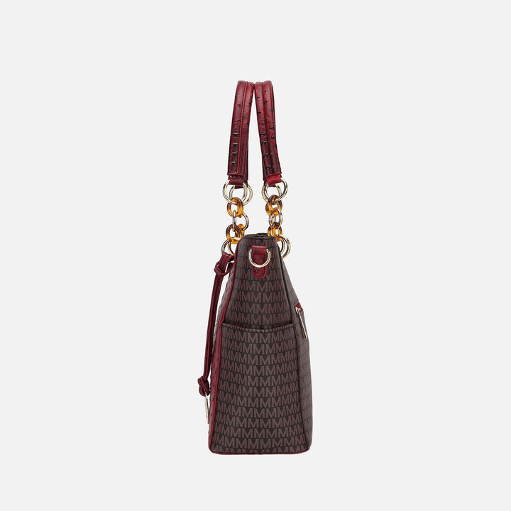Burgundy MKF Collection By Mia K Miriam Signature Tote Bag