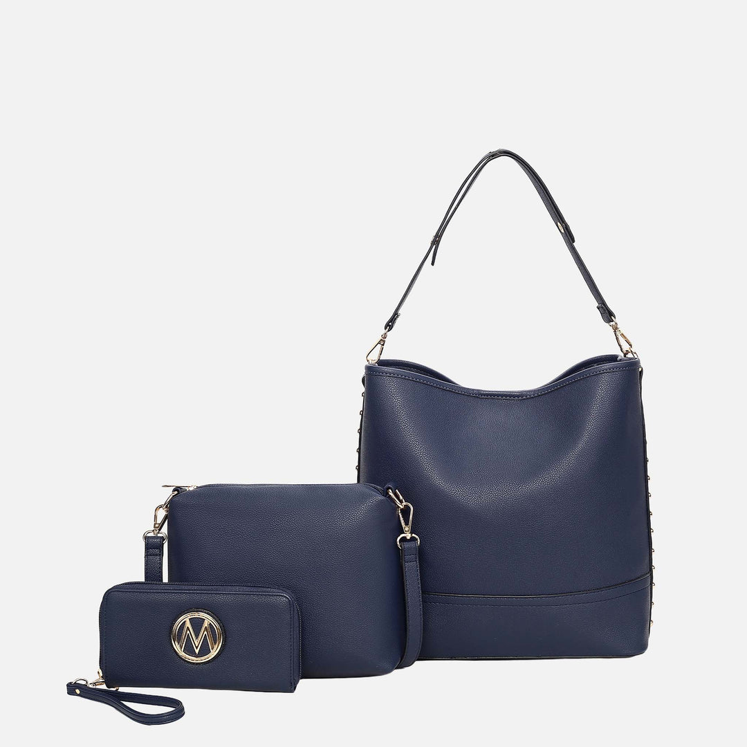 Denim Chocolate MKF Collection By Mia K Ultimate Shoulder Bag And Set