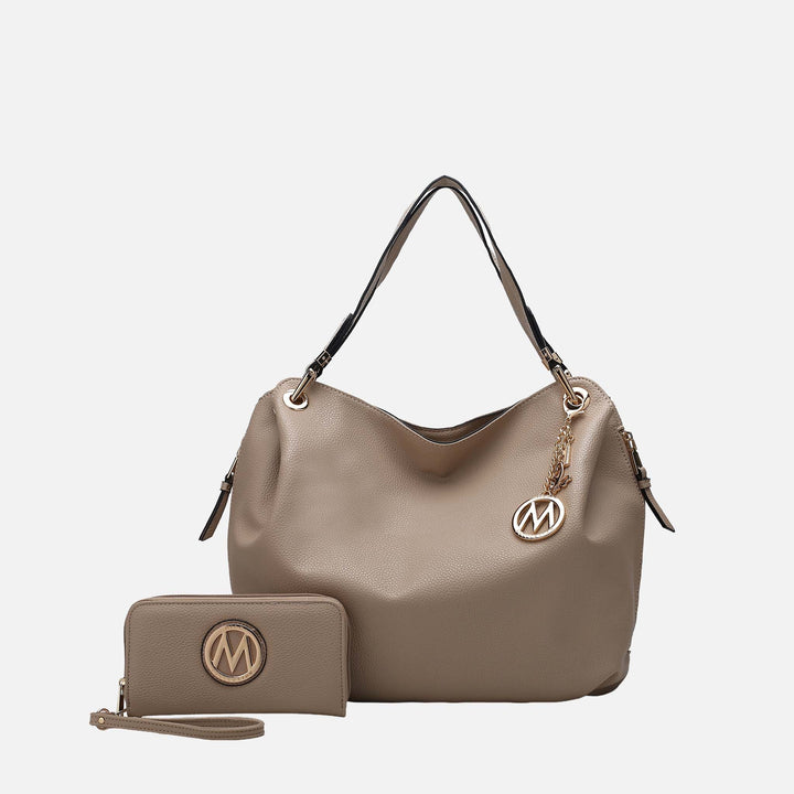 Cognac Brown MKF Collection By Mia K Fabienne Hobo Bag And Wallet Set