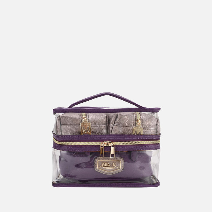 Yellow MKF Collection By Mia K Emma Cosmetic Case And Set