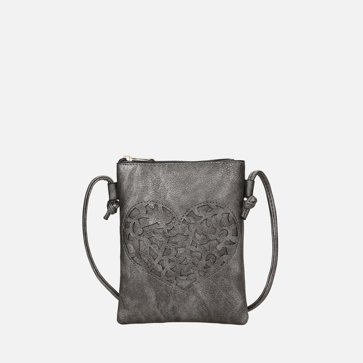 Charcoal Pink MKF Collection By Mia K Heartly Crossbody Bag