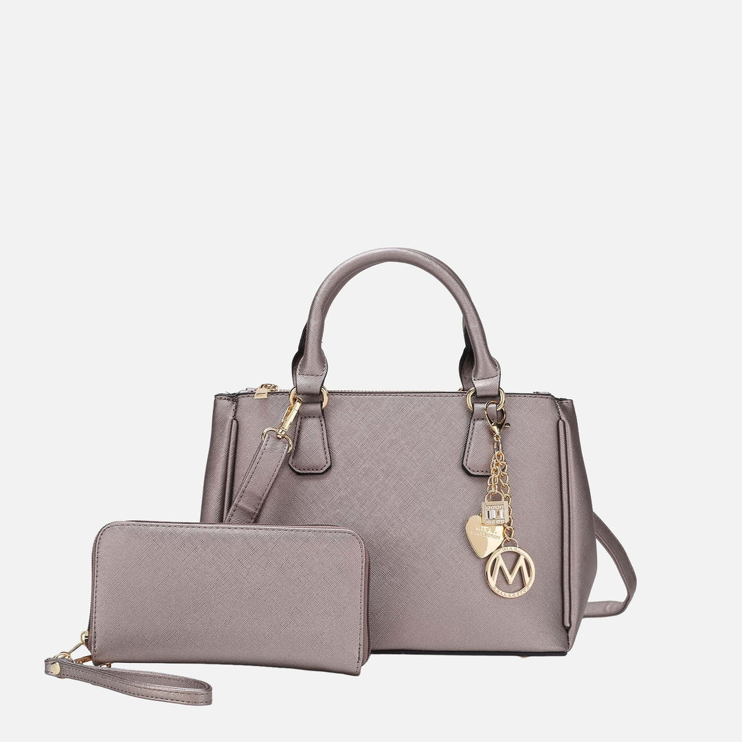 Light Grey MKF Collection By Mia K Ruth Shoulder Bag And Set