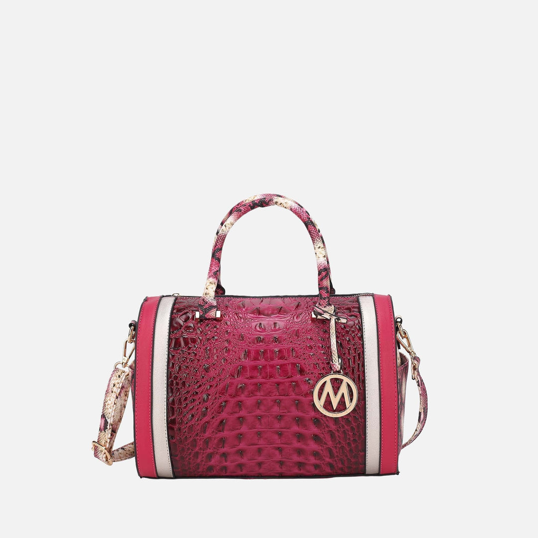 Croco Mustard MKF Collection By Mia K Eleanor Embossed Shoulder Bag