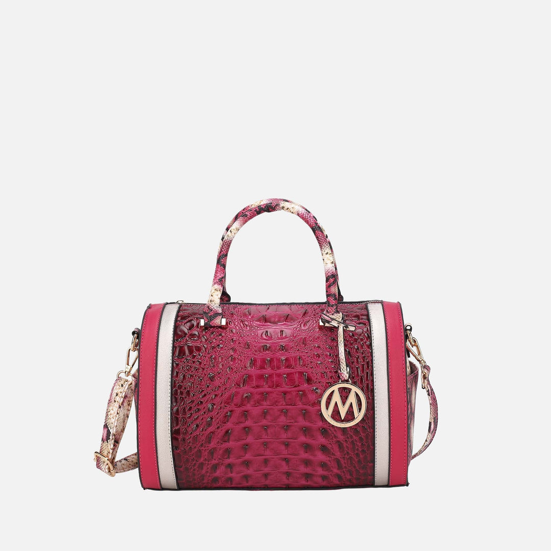Croco Black MKF Collection By Mia K Eleanor Embossed Shoulder Bag
