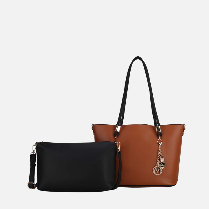 Ivory MKF Collection By Mia K Malay Tote Bag And Cosmetic Pouch Set
