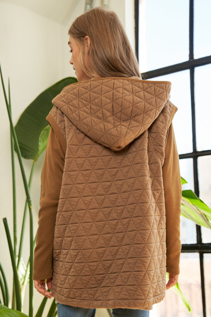 Solid Long Sleeve Zipper Front Hoodie Jacket | Anekay