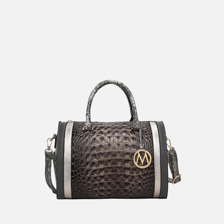 Croco Navy MKF Collection By Mia K Eleanor Embossed Shoulder Bag