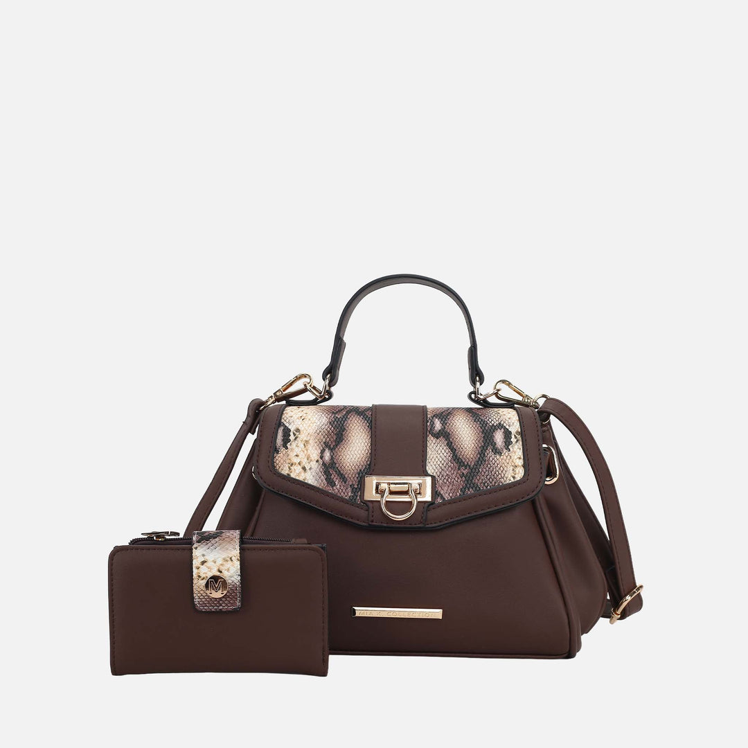 Mustard MKF Collection By Mia K Geny Shoulder Bag And Set