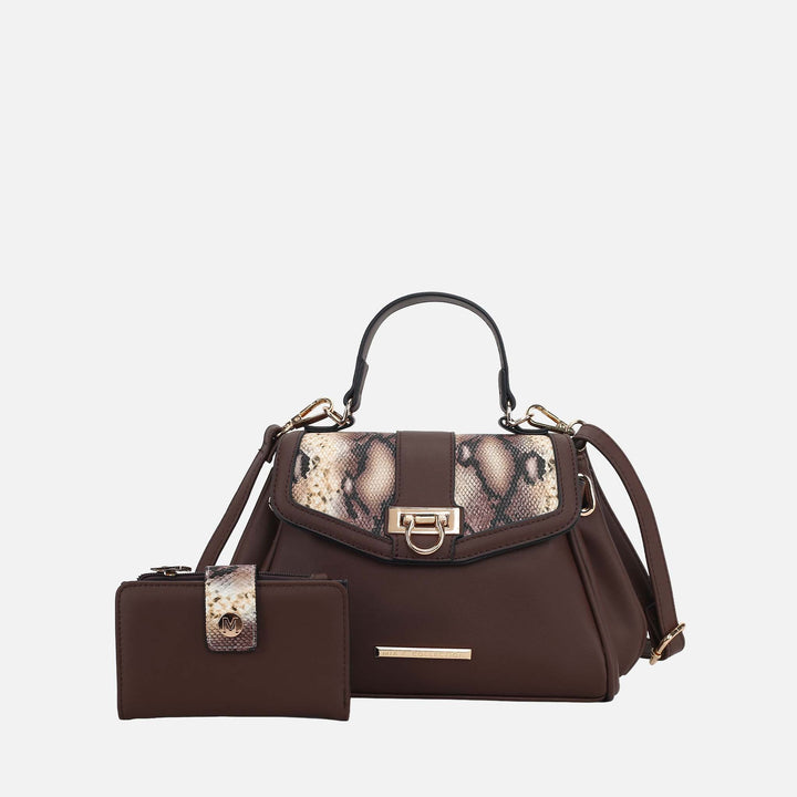 Mustard MKF Collection By Mia K Geny Shoulder Bag And Set