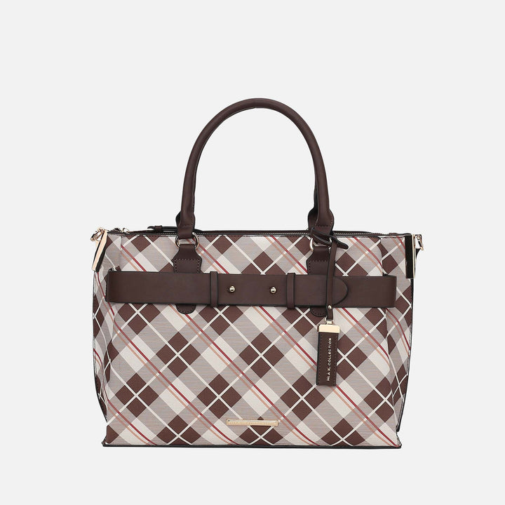 Lavender MKF Collection By Mia K Vivian Plaid Shoulder Bag
