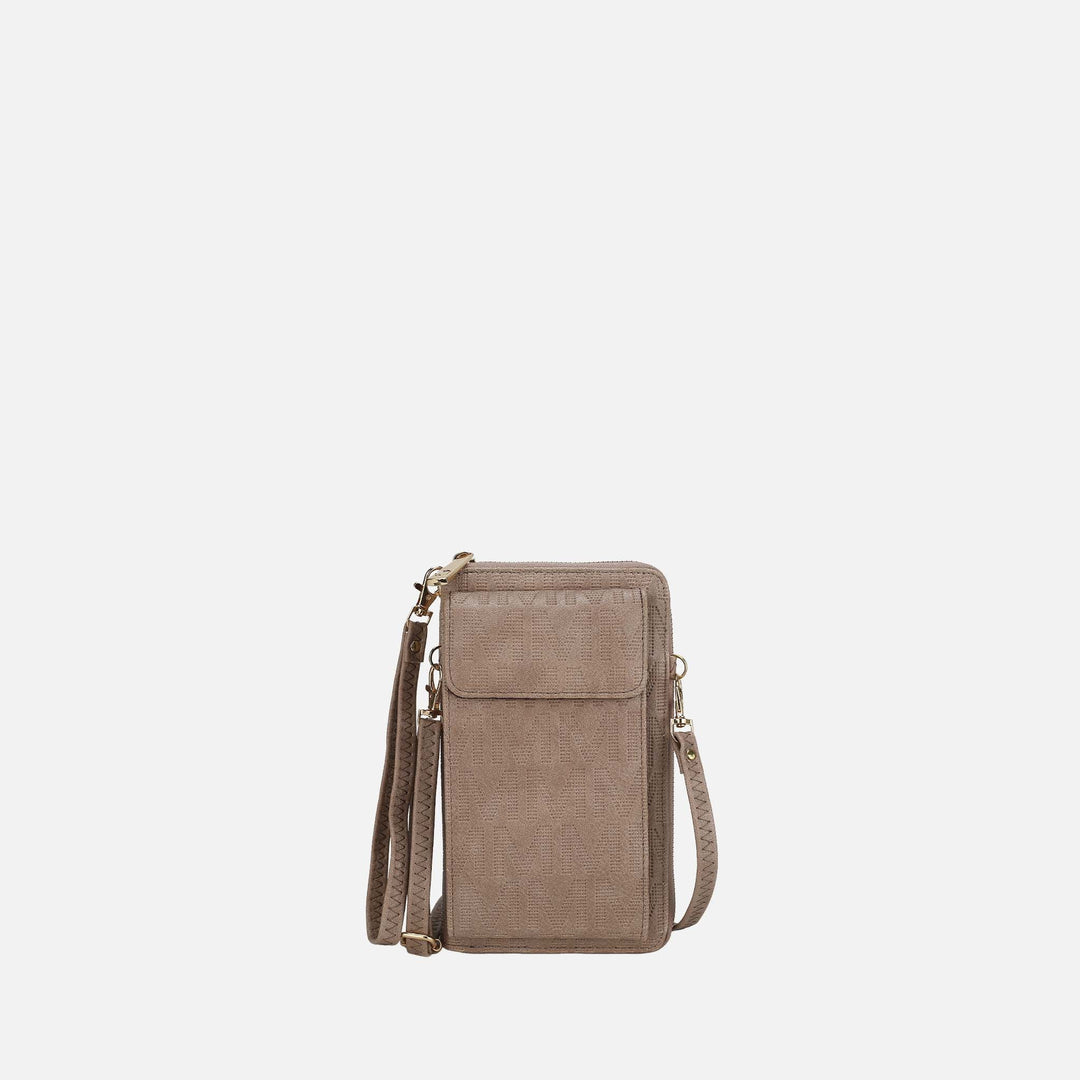 Taupe MKF Collection By Mia K Caddy Signature Phone Crossbody