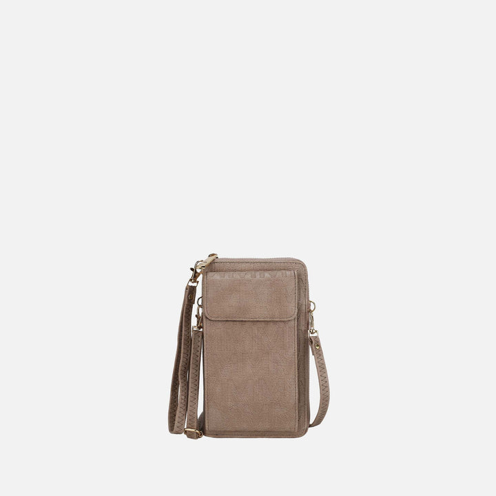 Taupe MKF Collection By Mia K Caddy Signature Phone Crossbody