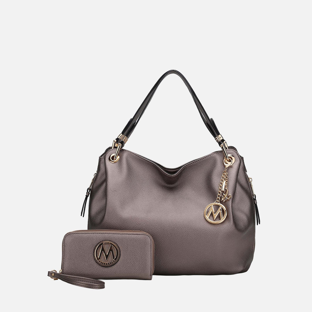 Navy MKF Collection By Mia K Fabienne Hobo Bag And Wallet Set