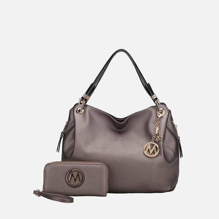 Navy MKF Collection By Mia K Fabienne Hobo Bag And Wallet Set