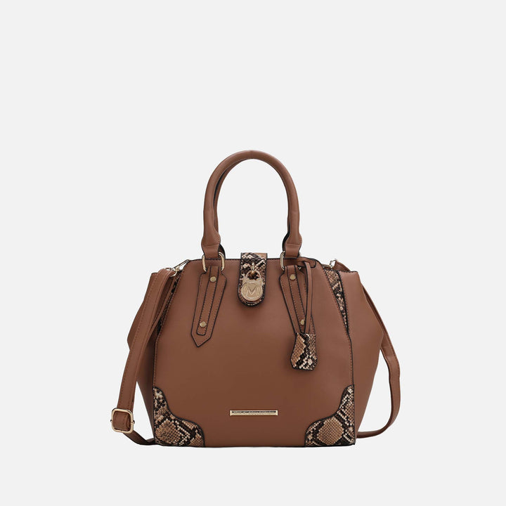 Taupe MKF Collection By Mia K Lorena Embossed Shoulder Bag