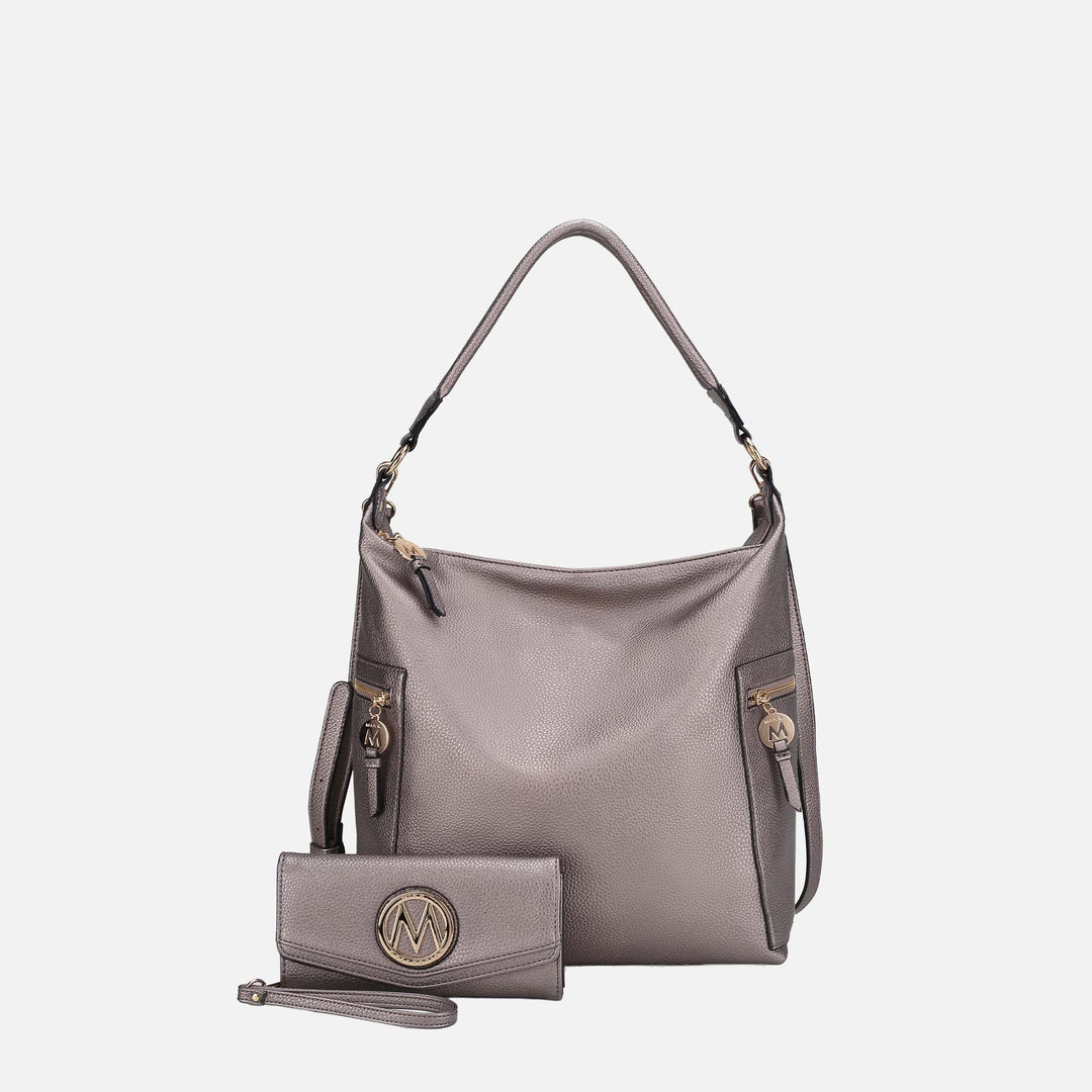 Taupe MKF Collection By Mia K Ophelia Hobo Bag And Wallet Set