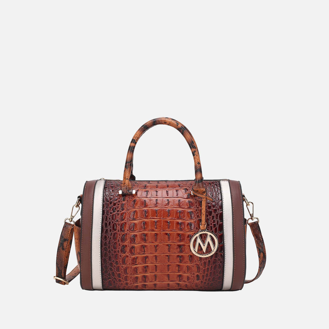 Croco Red MKF Collection By Mia K Eleanor Embossed Shoulder Bag