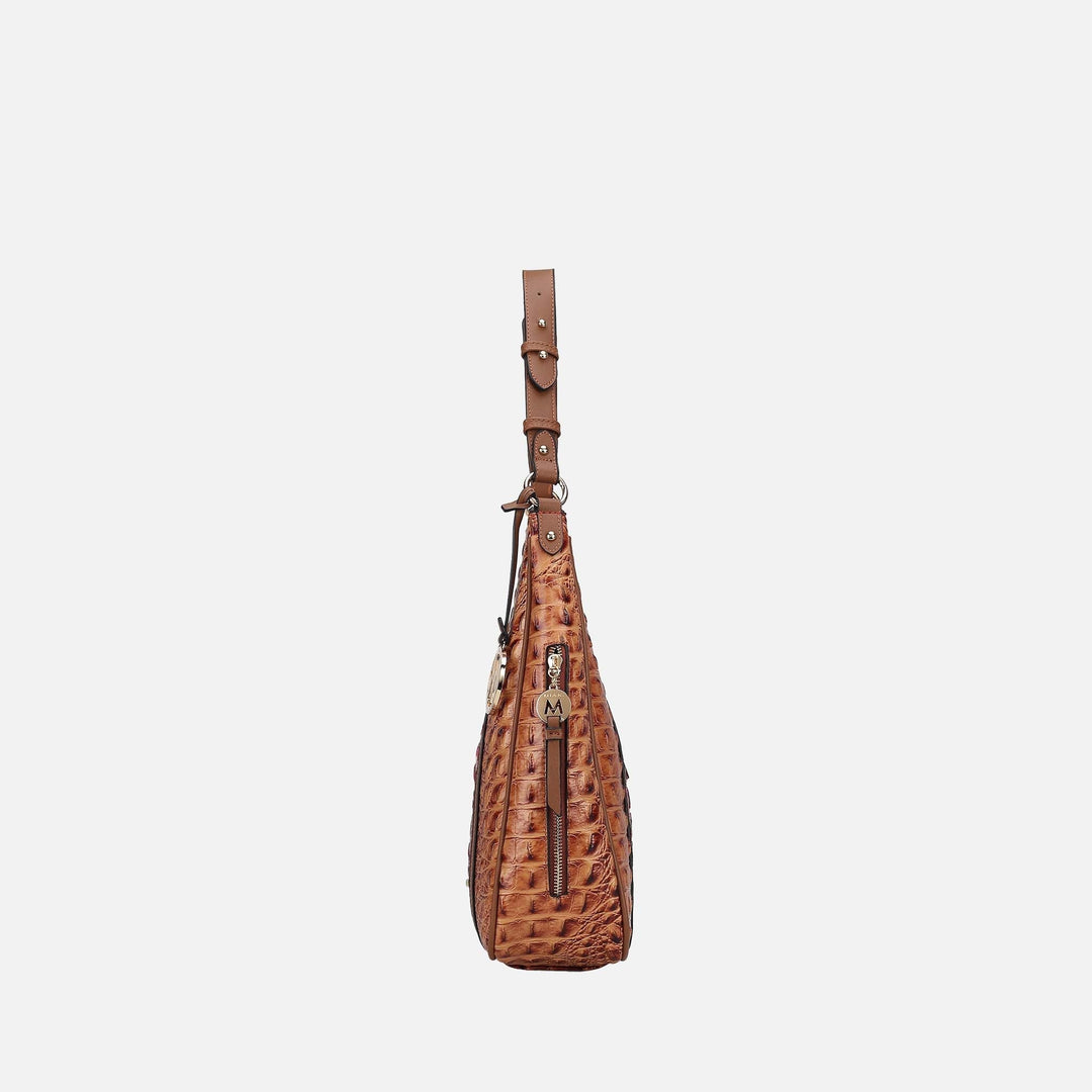 Croco Yellow MKF Collection By Mia K Becket Embossed Shoulder Bag
