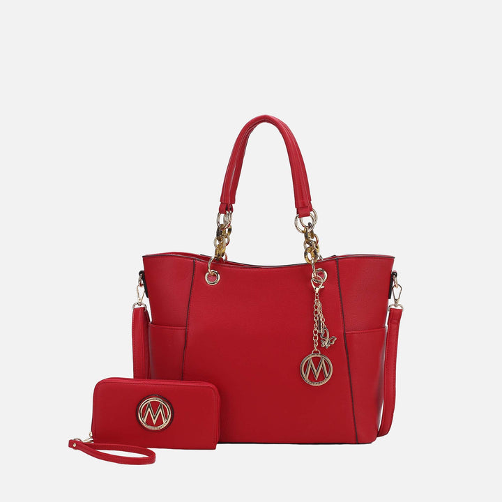 Lavender MKF Collection By Mia K Bonita Tote Bag And Wallet Set