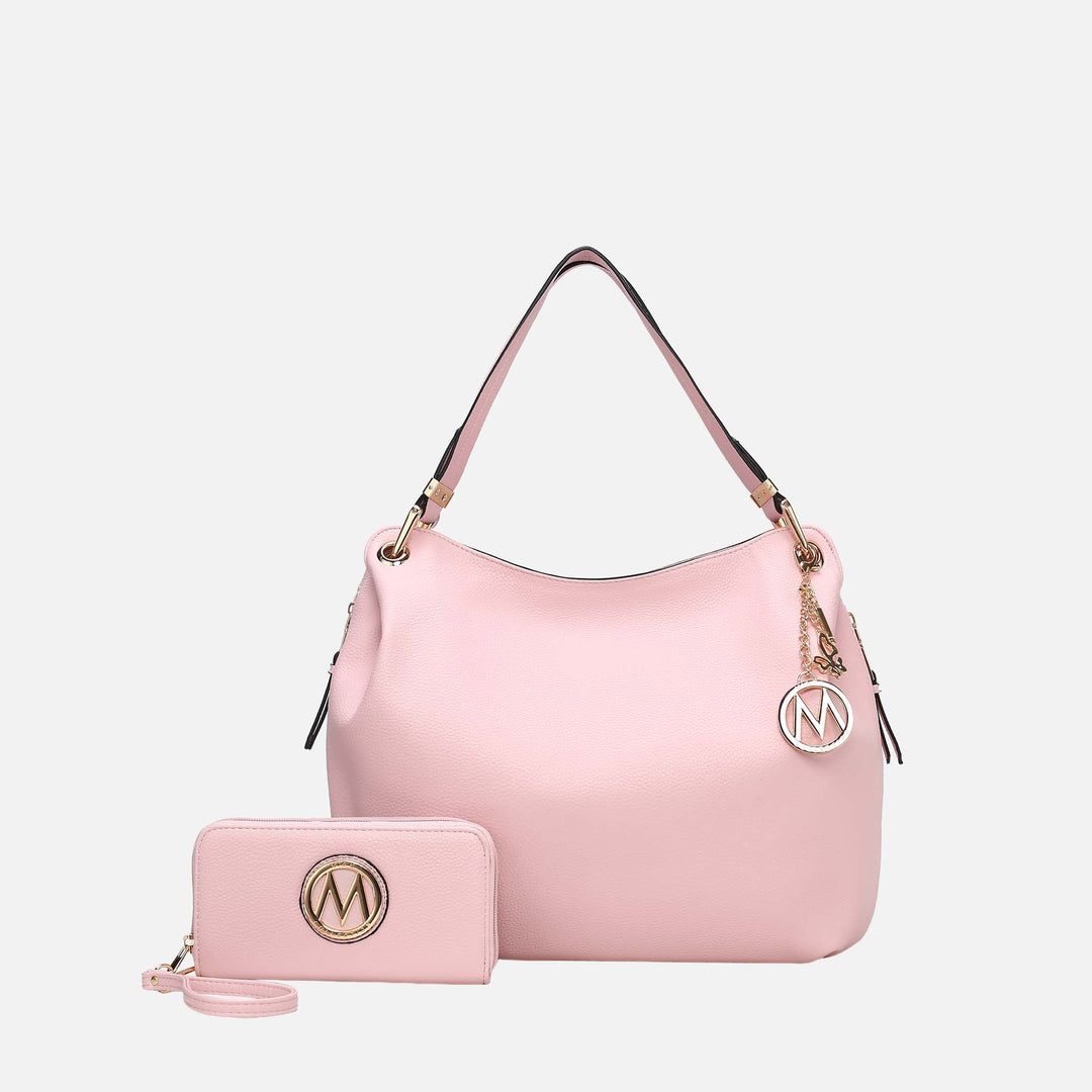Pewter MKF Collection By Mia K Fabienne Hobo Bag And Wallet Set
