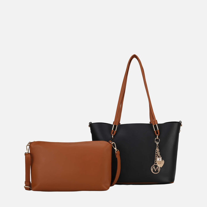 Green MKF Collection By Mia K Malay Tote Bag And Cosmetic Pouch Set