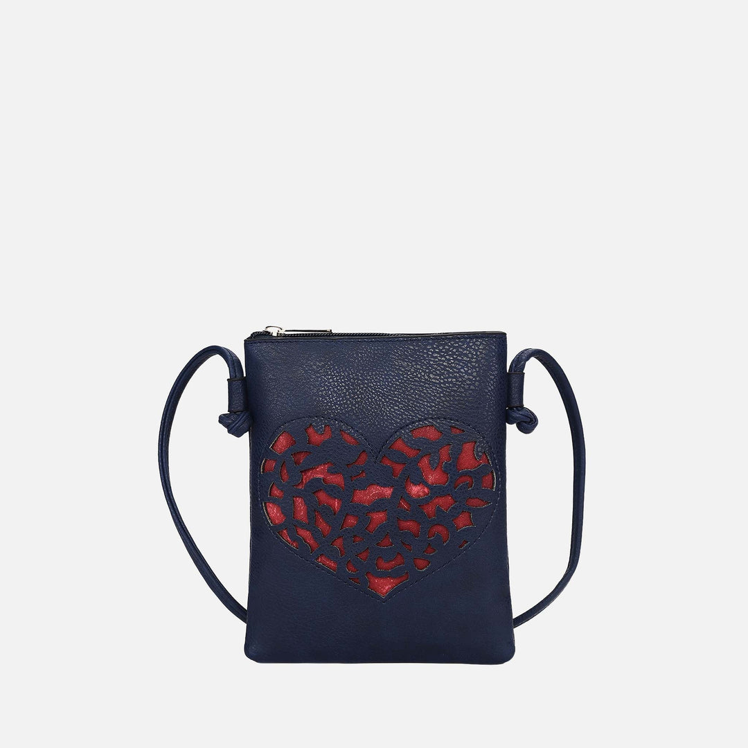 Denim Blue MKF Collection By Mia K Heartly Crossbody Bag
