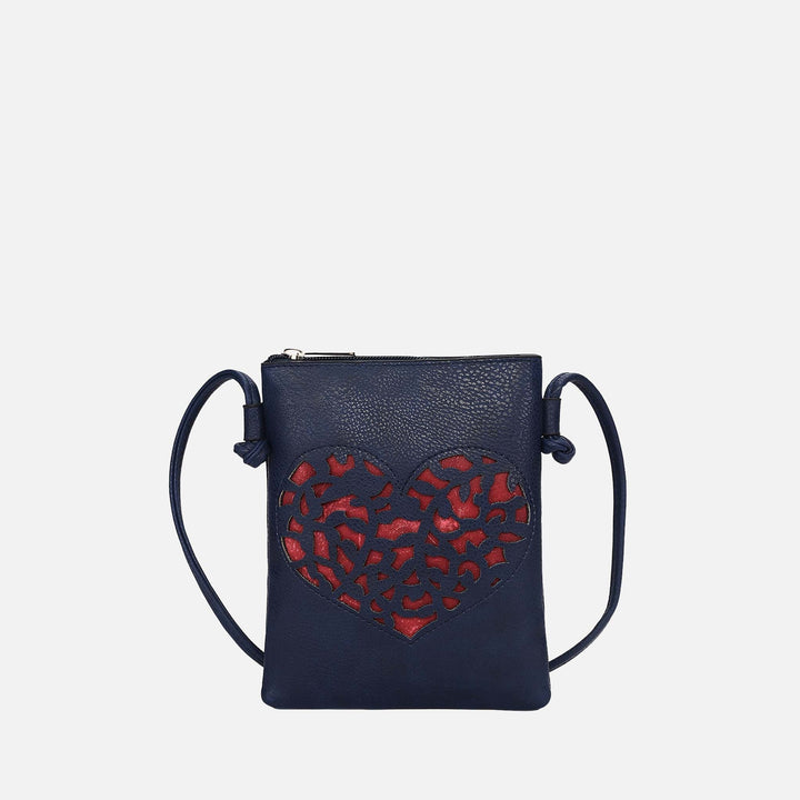 Denim Blue MKF Collection By Mia K Heartly Crossbody Bag