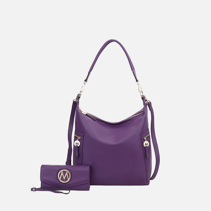 Khaki MKF Collection By Mia K Ophelia Hobo Bag And Wallet Set