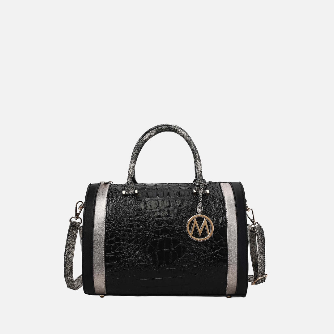 Croco Green MKF Collection By Mia K Eleanor Embossed Shoulder Bag