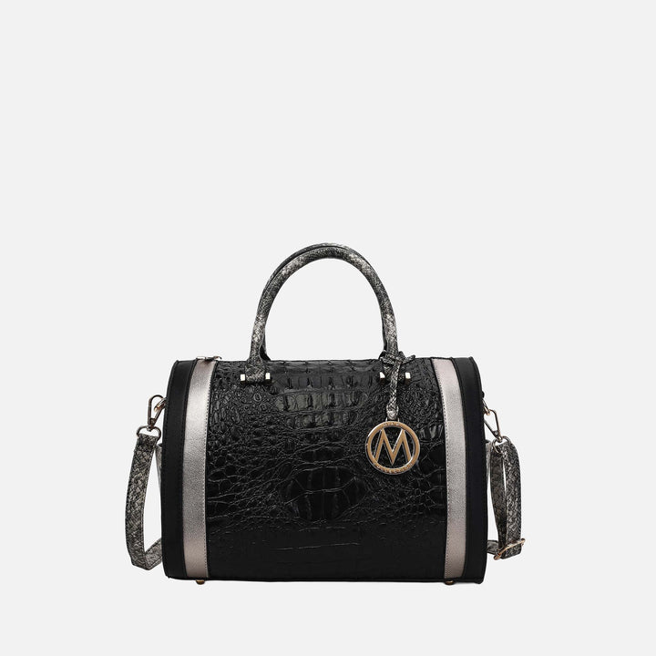 Croco Green MKF Collection By Mia K Eleanor Embossed Shoulder Bag