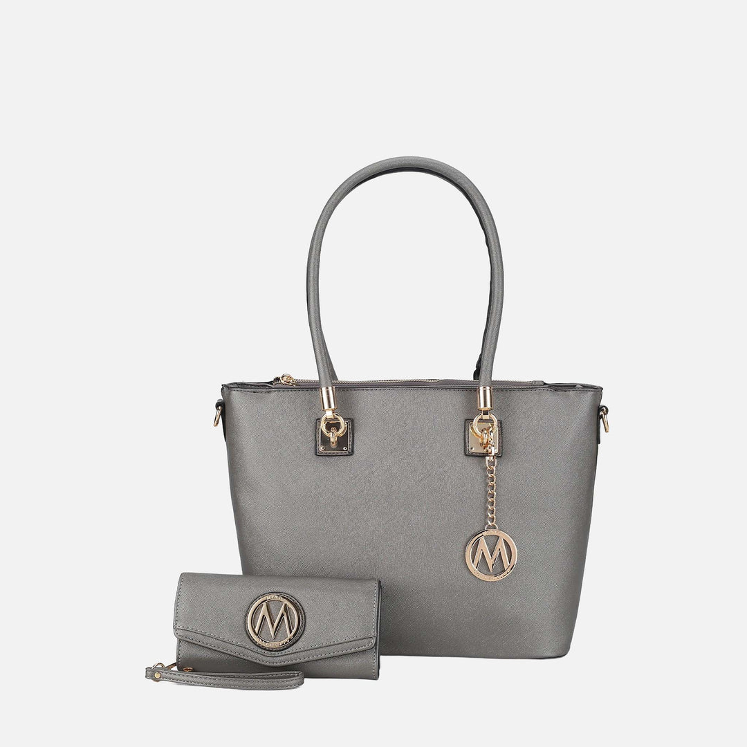 Light Grey MKF Collection By Mia K Vanessa Tote And Set