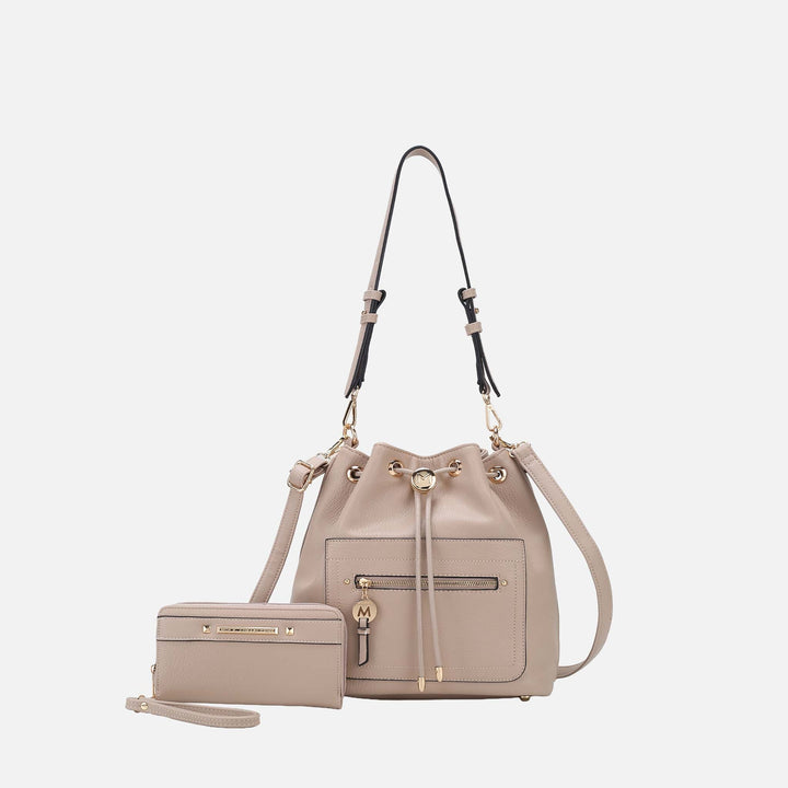 Midnight Blue MKF Collection By Mia K Larissa Bucket Bag And Wallet Set